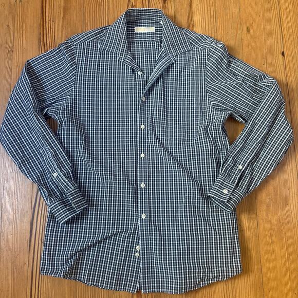 Michael Kors black white check regular fit long sleeve button up shirt SIZE 15.5 - Picture 1 of 4